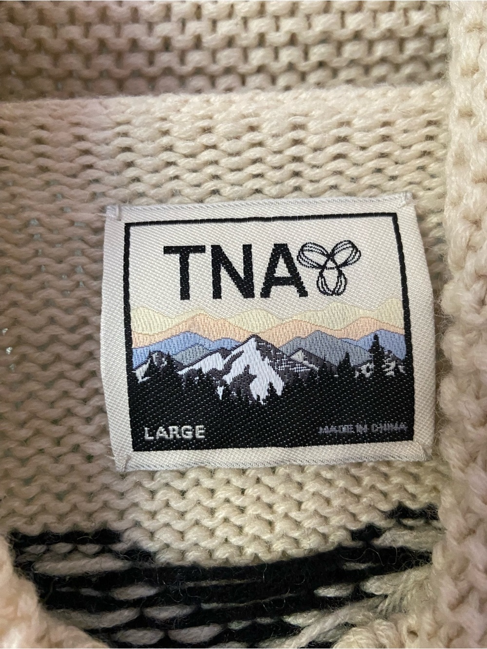 TNA Wool Zip Up Aritiza Cardigan Cozy Fall
Winter Chunky Knit Grey Cream Pockets - Picture 2 of 12